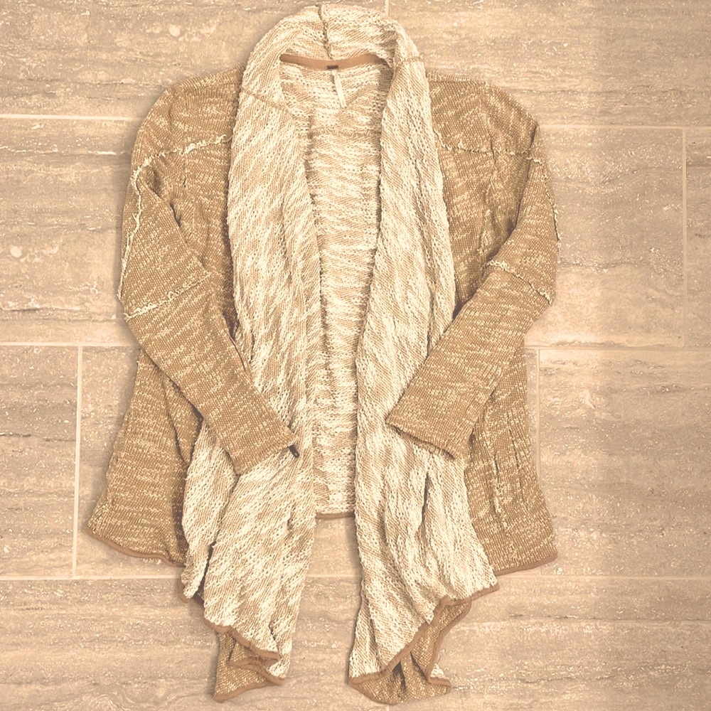 NWOT Free People Tan Cardi, Size Small